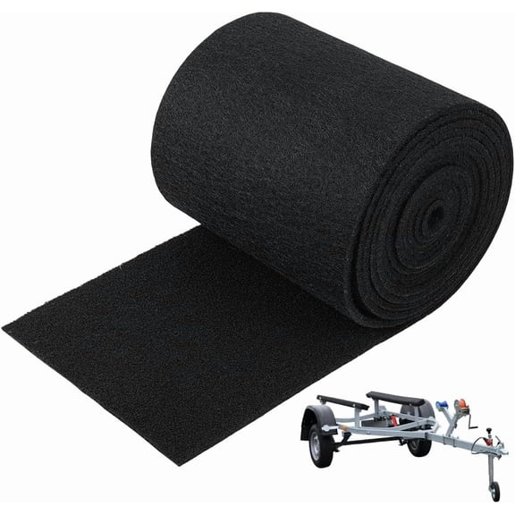 1roll Polyester Carpet Black 228.6x6mm 5m/roll