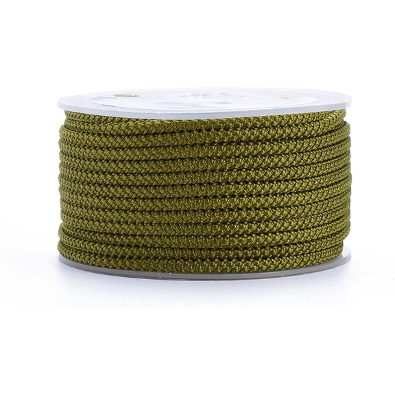 1roll Polyester Cord Dark Green 3mm about 12.02~13.12 yards(11~12m)/roll