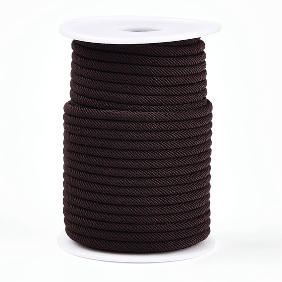 1roll Polyester Cords Coconut Brown 4mm about 21.87 yards(20m)/roll