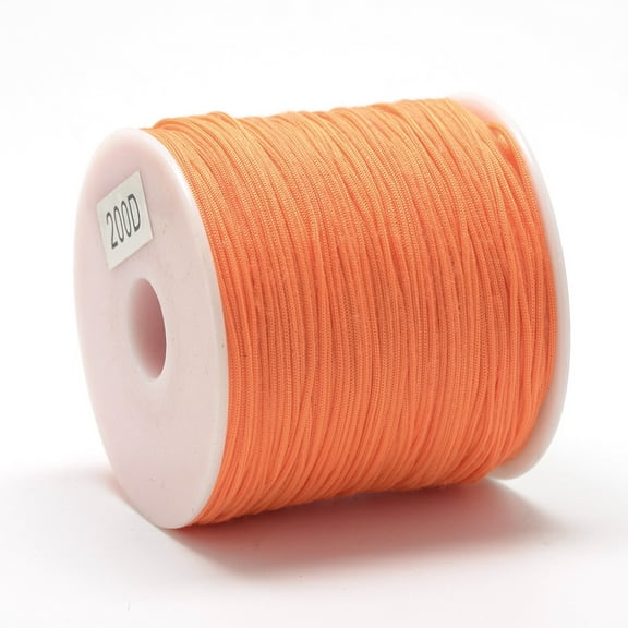 1roll Polyester Cords Dark Orange 0.8mm about 131.23~142.16 yards(120~130m)/roll