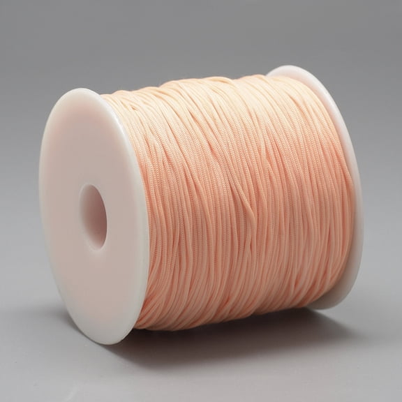 1roll Polyester Cords Light Salmon 0.8mm about 131.23~142.16 yards(120~130m)/rollDIY