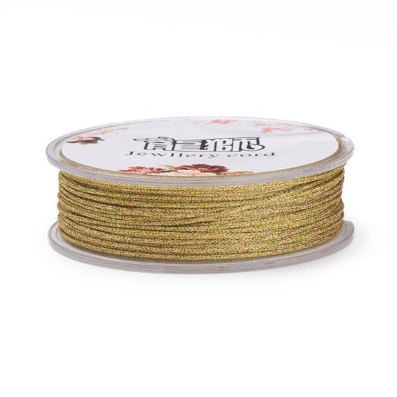 1roll Polyester Metallic Thread Goldenrod 1mm about 32.8 yards(30m)/roll