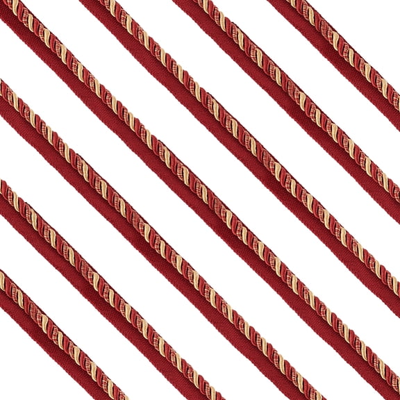 1roll Polyester Twisted Lip Cord Trim Twisted Trim Cord Rope Ribbon Upholstery DIY Handmade Crafts Dark Red 5/8 inch about 13.67 Yards/Roll