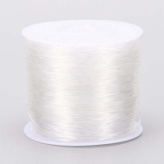 1roll Round Elastic Stretch Thread for Bracelets Gemstone Jewelry Making Beading Craft White 1mm about 30.6 yards(28m)/roll