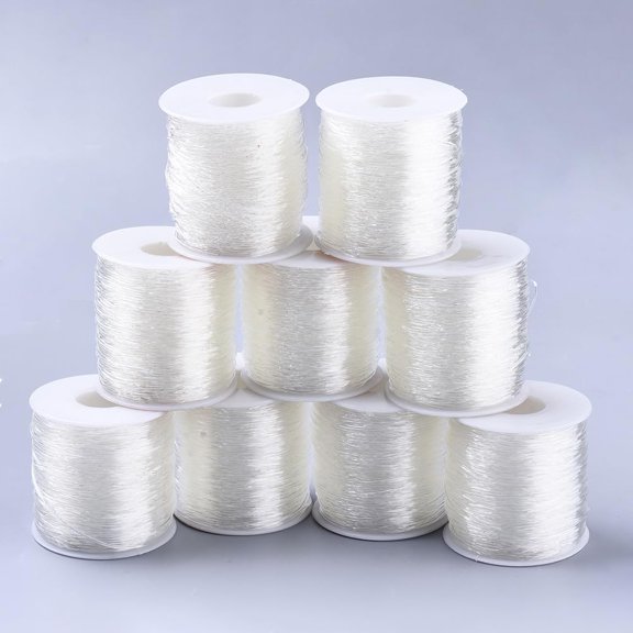 1roll Round Elastic Thread Stretchy Bracelet String Clear 1mm 109.36 yards(100m)/roll DIY