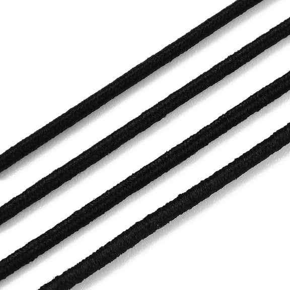 1roll Round Polyester Elastic Cord Adjustable Elastic Cord with Spool Black 1mm about 49.21 Yards(45m)/Roll