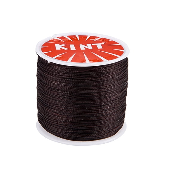 1roll Round Waxed Polyester Cords Twisted Cord Coconut Brown 0.5mm about 106m/roll DIY