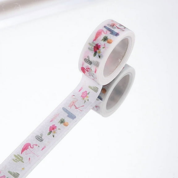 1roll Scrapbook Decorative Paper Tapes Adhesive Tapes Mixed Shaped White 15mm 5m/roll(5.46yards/roll)