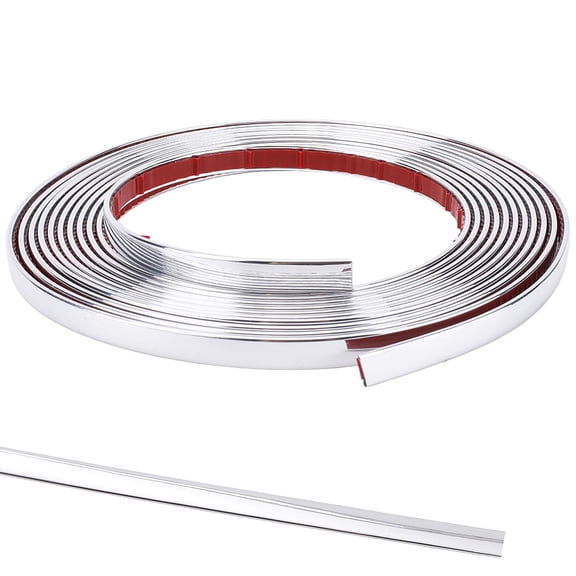 1roll Self-Adhesive Flexible Molding Trim Ceiling Molding Wall Trim for Furniture Door Wardrobe Home Decor Imitation Gesso Lines Silver 10mm 5m/roll