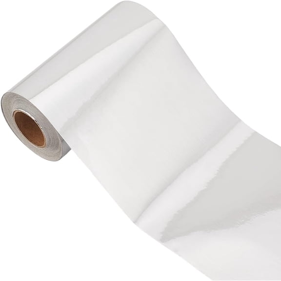 1roll Self-Adhesive PVC Wall Stickers for Shelf Liner Dresser Drawer Locker Skirting Silver 100mm 10m/roll