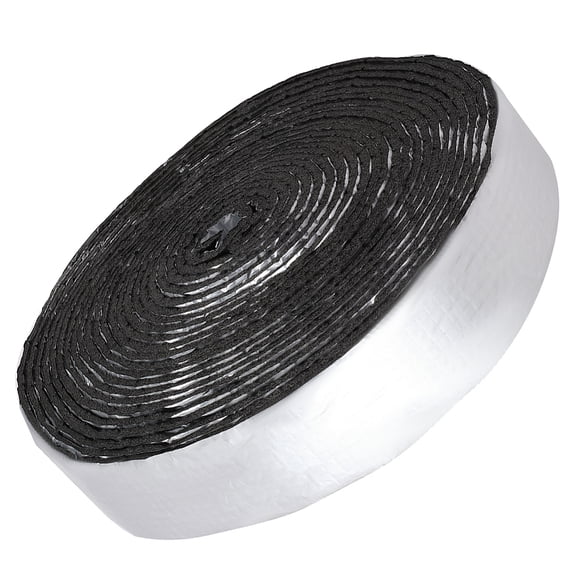1roll Self-Adhesive Roof Thermal Insulation Cotton Aluminum Foil Rubber Insulation Board Silver 47x4mm 10m/roll