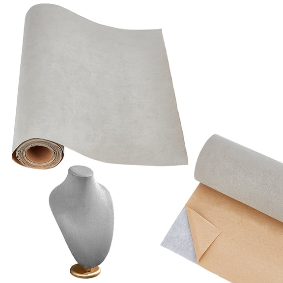 1roll Self-adhesive Flocking Fabric DIY Craft Supplies Gray 400x0.5mm 5m/roll