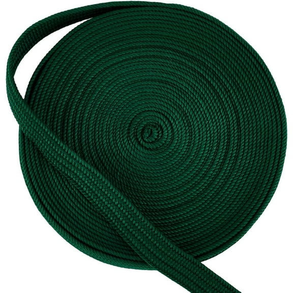 1roll & Silk Blended Yarns Cord for Handle Flat Green 13mm about 7.66 Yards(7m)/Roll