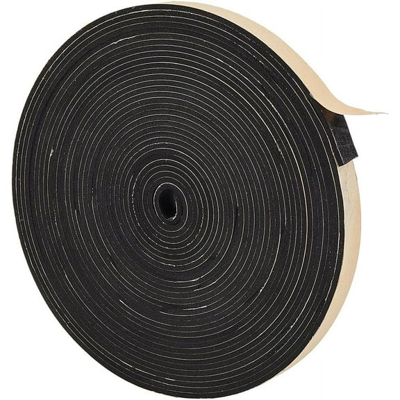 1roll Strong Adhesive EVA Sponge Foam Tape Anti-Collision Seal Strip Black 1.5x0.3cm about 10m/roll