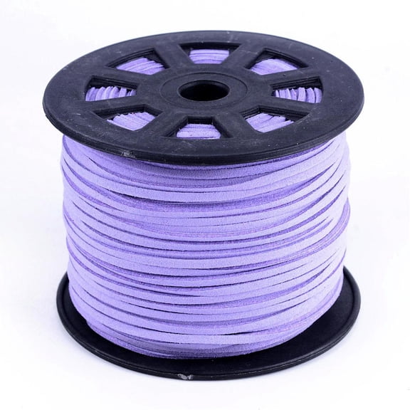 1roll Suede Cords Suede Lace Lilac 1/8 inch(3mm)x1.5mm about 100yards/roll(91.44m/roll) 300 feet/roll