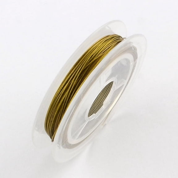1roll Tiger Tail Wire Nylon-coated Stainless Steel Dark Goldenrod 25 Gauge(0.45mm) 32.8 Feet(10m)/roll