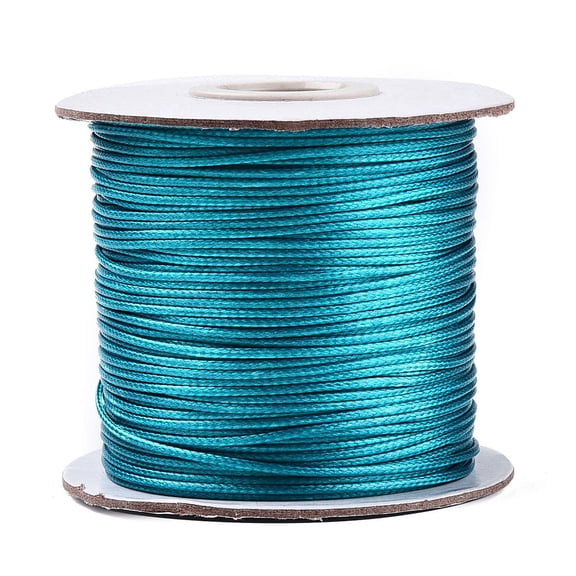 1roll Waxed Polyester Cord Dark Cyan 1mm about 85yards/roll