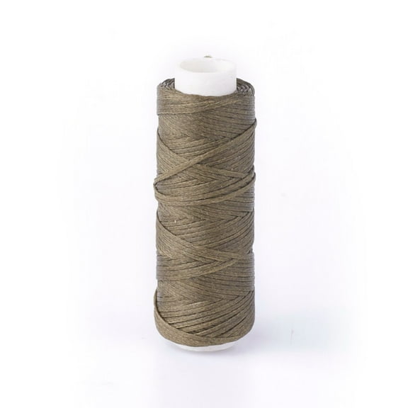 1roll Waxed Polyester Cord Micro Macrame Cord for Leather Project Bracelet Making Shoe Reparing Bookbinding Flat Olive 0.8mm about 32.8 yards/roll