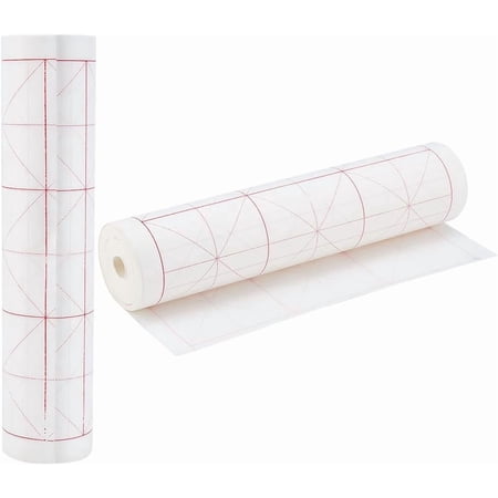 1roll Xuan Paper Roll Rice Paper with Grid Chinese Calligraphy Practice Paper for Calligraphy Practice White 350mm 50m/roll
