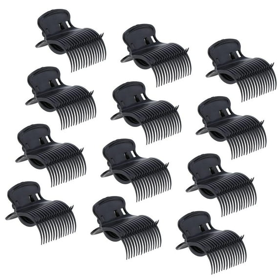 1s Universal Salon Clips Clamps for Heated Rollers - Black