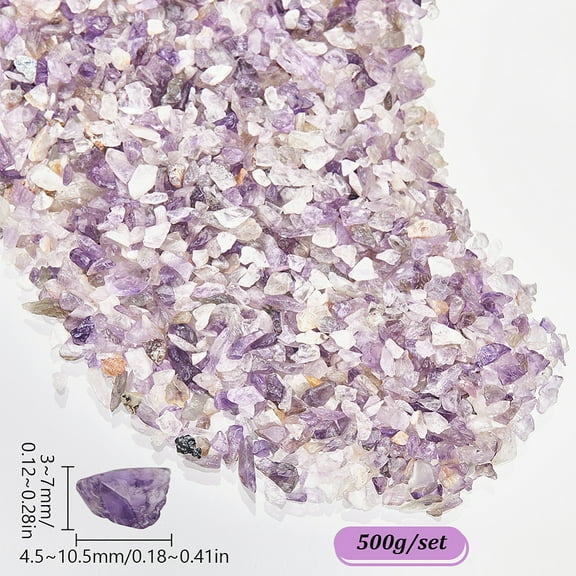 1set 1.1 Lb/500g Crushed Stone Chips Bulk Gemstones Amethyst Stone Chips No Holes Small Crystals Rocks Stone for Vases Fish Turtle Tank Plants Cactus Vases fillers Home Decors
