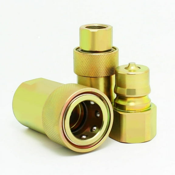 1set 1/4 3/8 1/2 3/4 1 inch BSP Hydraulic Quick Coupler Close Type Quick Coupling Steel Material Plug Socket Connector Set