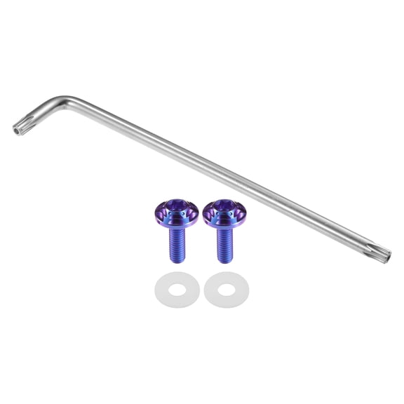 1set 1/4" M6 Car Anti Theft License Plate Screw for Car Frame Holder with 2 Silicone Washers Deep Purple
