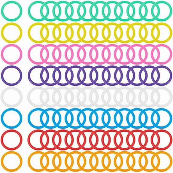 1set 1 Box 112Pcs 8 Colors Plastic Binder Rings Plastic Loose Leaf Rings 1.5 Inch Flexible Snap Split Book Binding Rings Index Card Rings Clips DIY