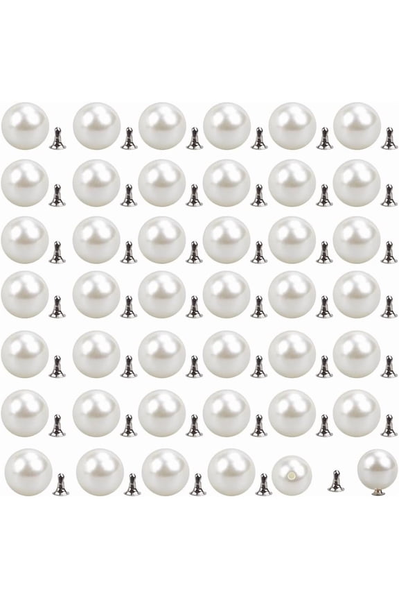 1set 1 Box 80 Sets 12mm No-sew Pearl Buttons Pearl Snap Buttons Detachable Reusable Rivets Studs Adjustable Sweater Buttons for Cloth Dress Shirt Cardigan Shawl Decor White