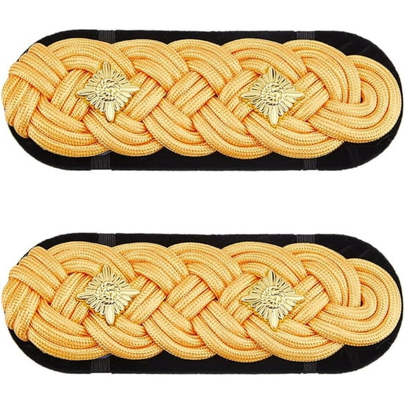 1set 1 Pair Alloy & Polyester Epaulettes Star golden 143x52x13.5mm