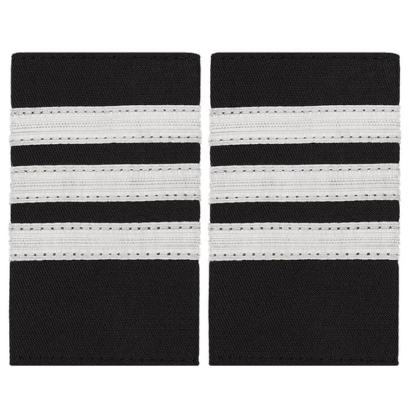 1set 1 Pair Polyester Pilot Epaulettes Sew on Felt Cloth Shoulder Badges Silver 84x50x3mm