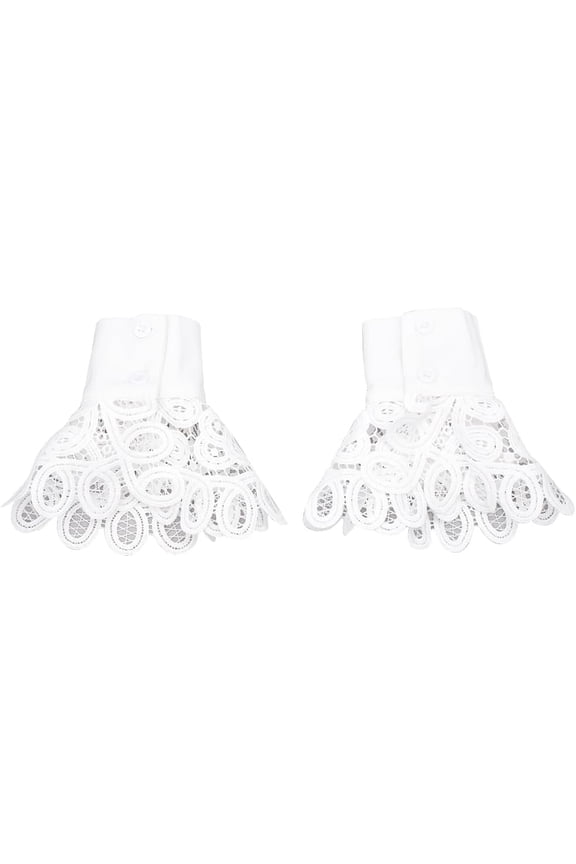 1set 1 Pair Women Floral Layered Lace Cuff Floral Lace Wrist Cuff False Sleeves Lace Stretch Women Short Lace Gloves for Wedding Dess Sweater Prom Opera Theme Party