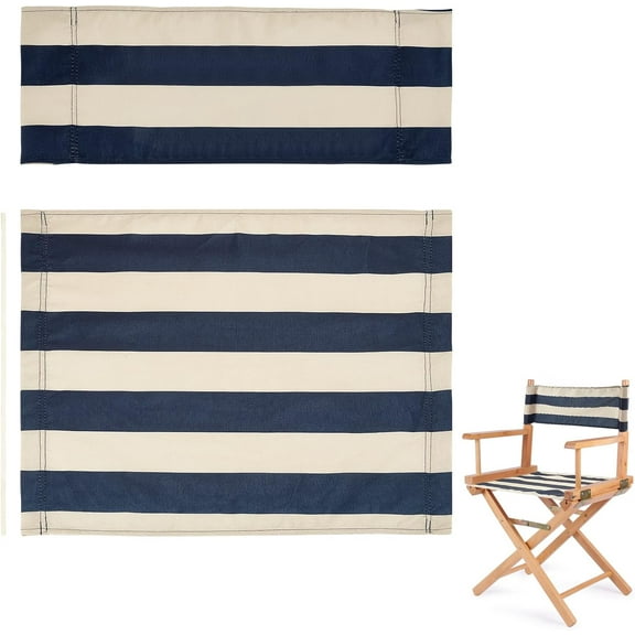 1set 1 Set Replacement Cover Canvas for Directors Chair Stripe Directors Chair Canvas Replacement with Wood Stick Causal Directors Chair Cover Kit for Home Director Chair Brown