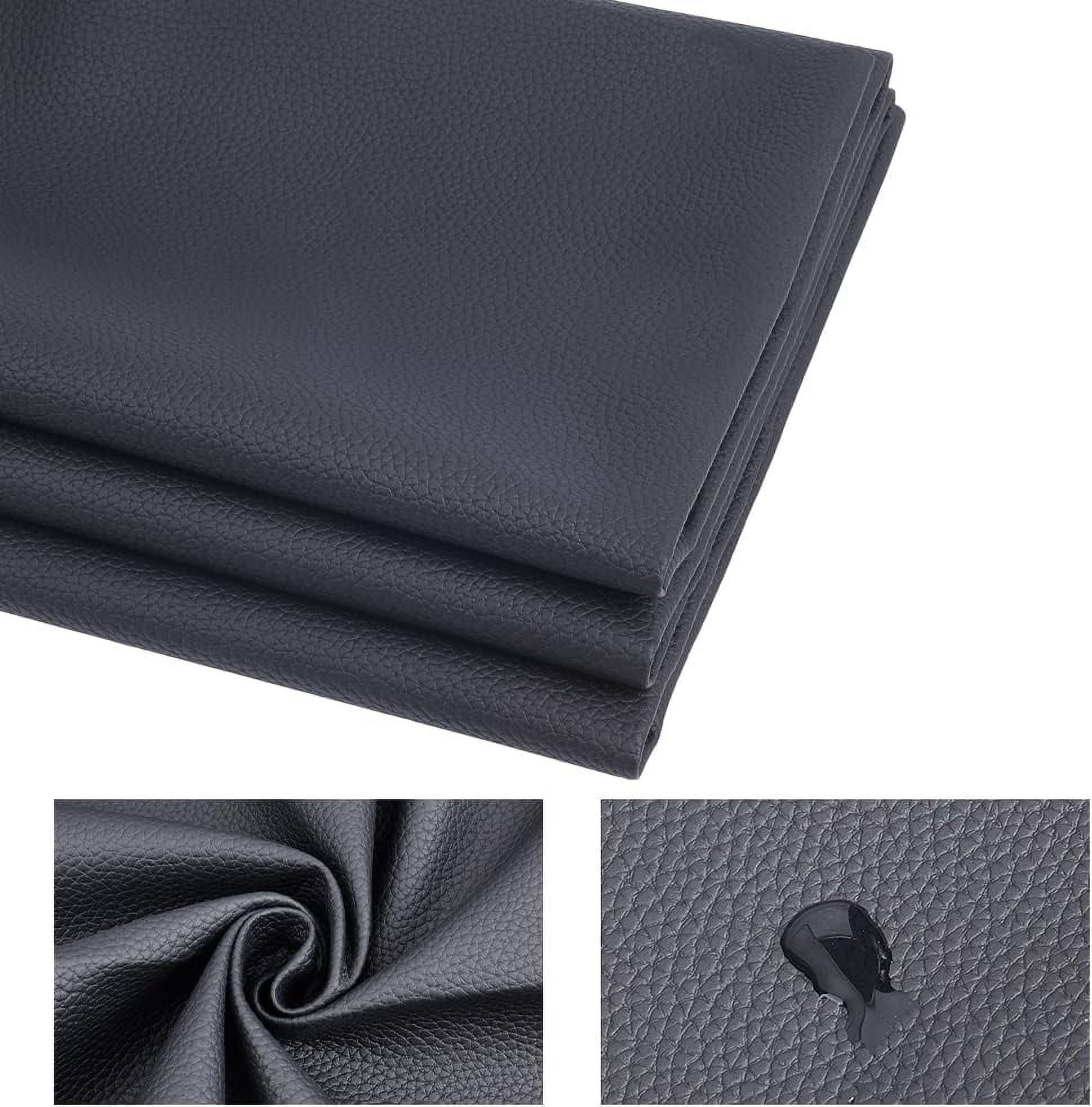 1set 1 Yard (55x36 inch) Leather Fabric 1mm Thick Leather Upholstery Fabric Leather Sheets Soft Leather Fabric Sheets Roll for DIY Crafts Sewing Hat Shoe Making Black