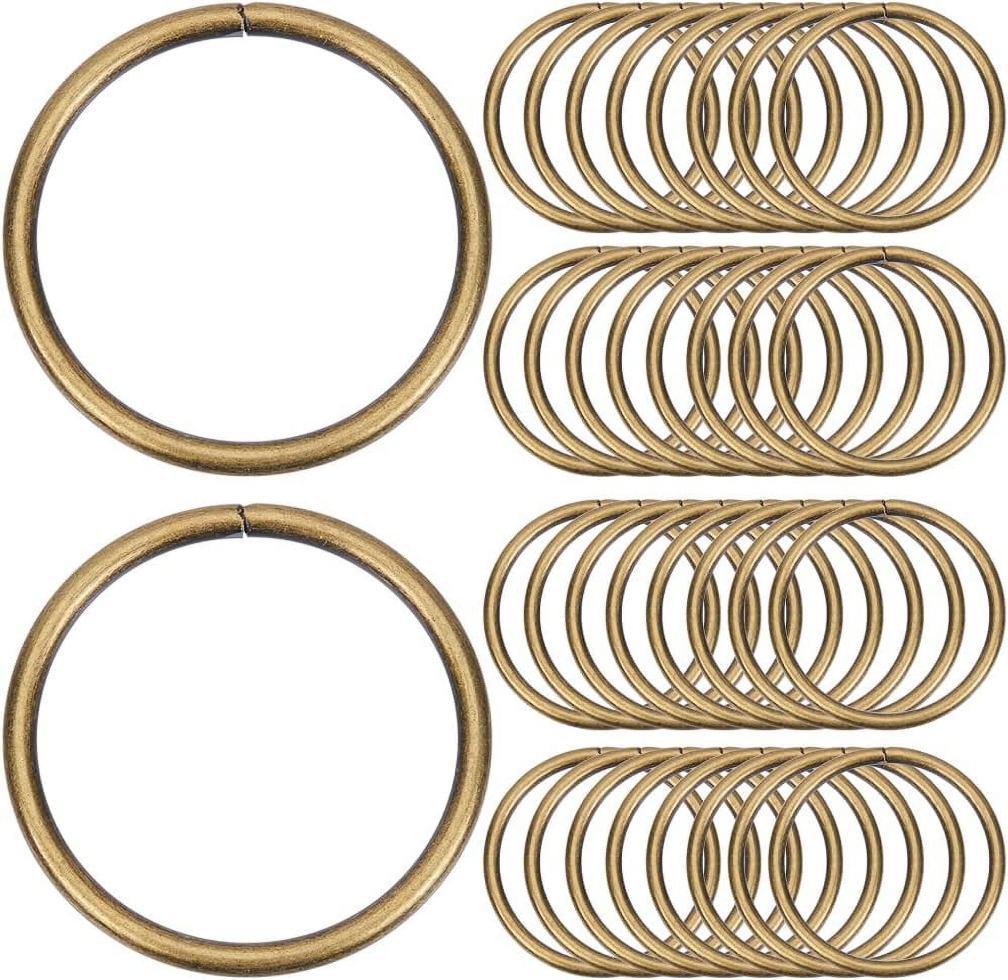 30 Anelli Portachiavi Metallici 38mm - O-Ring In Ferro, Finitura Bronzo Antico, Per Borse, Guinzagli E Macramè