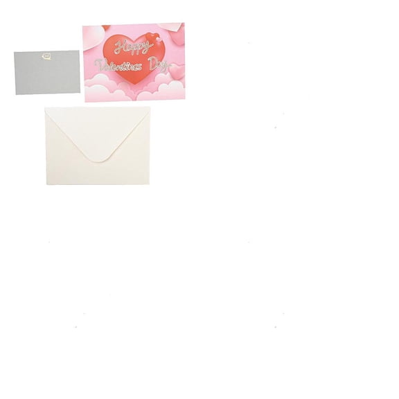 1set 1 set Rectangle 3D Pop Up Paper Greeting Card with Paper Card and Envelope Valentine's Day Wedding Birthday Invitation Card Heart 200x150x3mm Open: 200x300x85mm