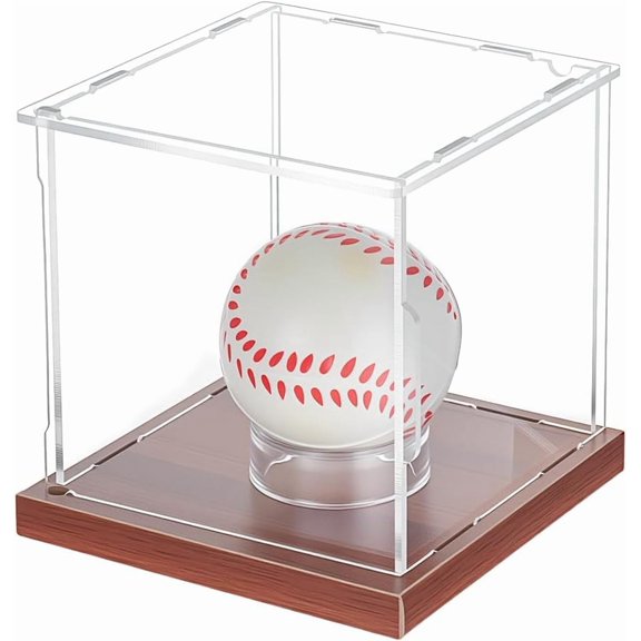 1set 1 set Square Acrylic Dust-Proof Display boxes with Wooden Base for Models Building Blocks Display Holders with 1pc Flat Round Acrylic Display Holder Clear 4.47x1.55cm