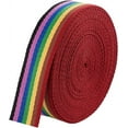 thumbnail image 1 of 1set 10 Yards Candy color Polycotton Ribbon Rainbow Striped Ribbon bag Strap Making Colorful 1-1/2 inch(38mm), 1 of 6