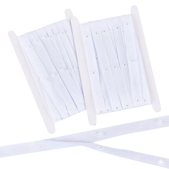1set 10 Yards Sewing Snap Tape Trim 0.7 Inch White Snap Button Tape Fastener Press Stud Tape for Sewing Polyester Fasteners Trim Ribbon for Sewing Clothes DIY Accessories