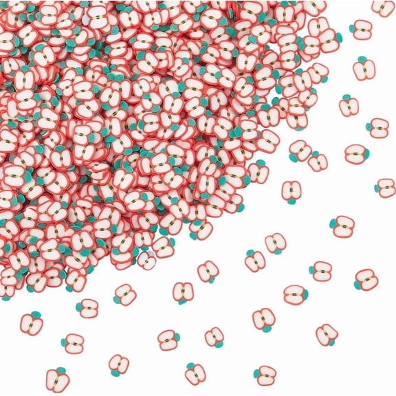 1set 100 G 3D Fruit Nail Art Slices Polymer Clay Decorations Ice Cream Flatbacks Red Apples Sprinkles Embellishment Slice Charm Filler for Jewelry Making Scrapbook Phone Case Nail Arts DIY Crafts