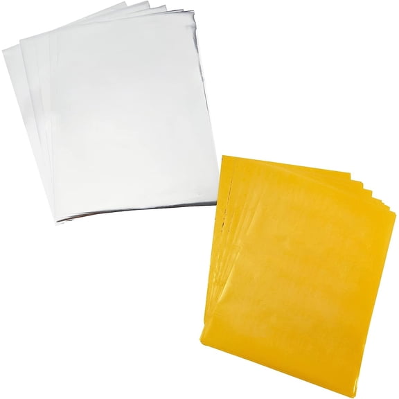 1set 100 Sheets 2 colors Hot Foil Stamping Paper 11.42x8.15in Heat Transfer Foil Paper Elegance Laser Printer Craft Paper for Card Making Sparkling Craftwork Scrapbooking Paper Crafts
