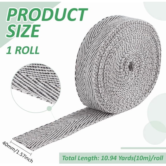 1set 10M Herringbone Ribbons Silver 1-5/8 inch(40mm)