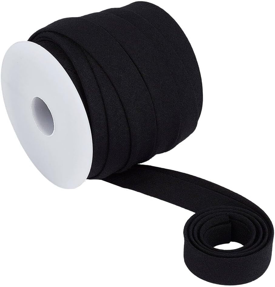 1set 10M Polycotton Folding Ribbons for Cloth Making Decor Black 1/2 ...