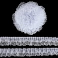 thumbnail image 1 of 1set 10M Polyester Pleated Lace Trim Stretchy Flower Lace Ribbon for Sewing Decoration White 1-3/4 inch(45mm), 1 of 5