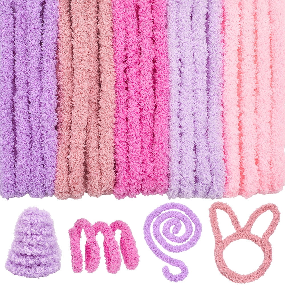 1set 10Pcs 5 Colors Coral Fleece Sticks Chenille Stems Pipe Cleaner for Making Mixed Color 1000x15mm 2pcs/color for DIY