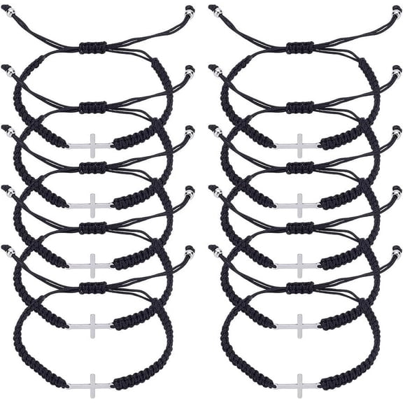 1set 10Pcs Friendship Bracelet Handmade Bracelet Black String Rope Adjustable Bracelet Couple Bracelets for Women Men Matching Bracelet for Graduation BFF Gifts