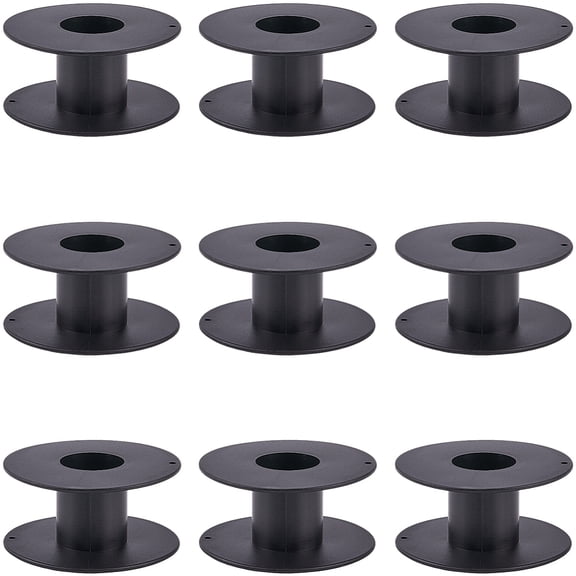 1set 10Pcs Plastic Empty Spools for Wire Thread Bobbins Black 6.9x3.4cm
