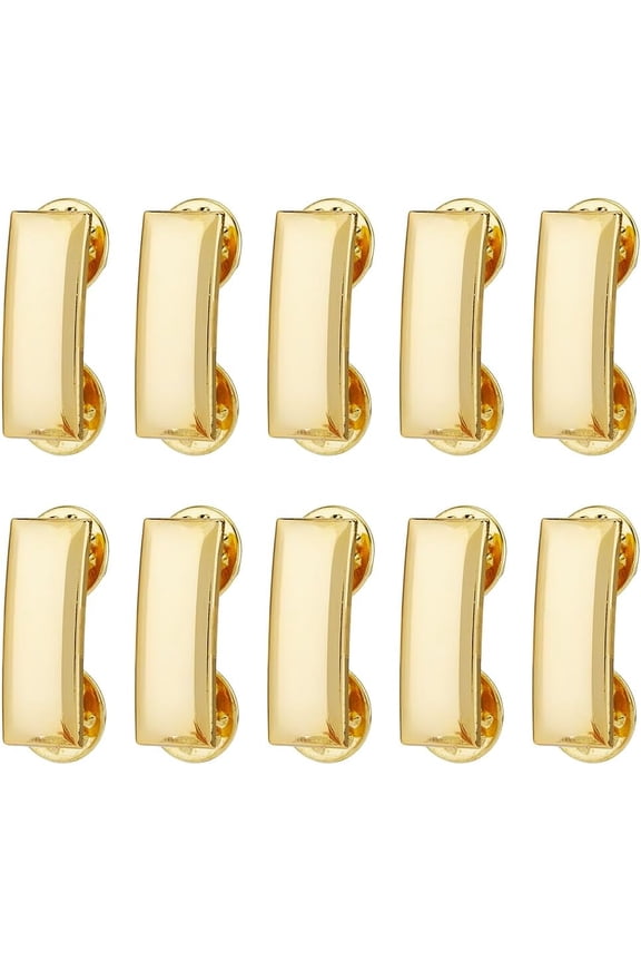 1set 10Pcs Platinum/Golden Collar Pins Alloy Collar Brooches Insignia Rank Bars Uniform Pin Suit Collar Pin Shirt Collar Decoration Collar Bar Pin Collar Fixing Pins Gold DIY