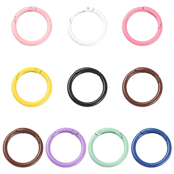 1set 10pcs Spray Painted Alloy Spring Gate Rings Round Ring Mixed color 41x5mm inner diameter: 31.5mm