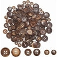 thumbnail image 1 of 1set 11.5MM 15MM 20MM 3 Style 150PCS 4 Hole Coconut Shell Brown Vintage Wood Buttons Flat Round Shape Rustic Natural Wooden Retro Button for Sewing Clothing Shirt Decorations Crochet DIY Crafts Brown, 1 of 5